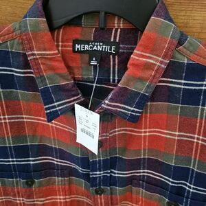 J. Crew Mercantile Red and Navy Plaid Shirt